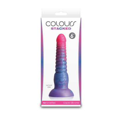 Colours Stacked 6" Dildo Pink/Blue | 657447110610 | Available at EroticWarehouse.com