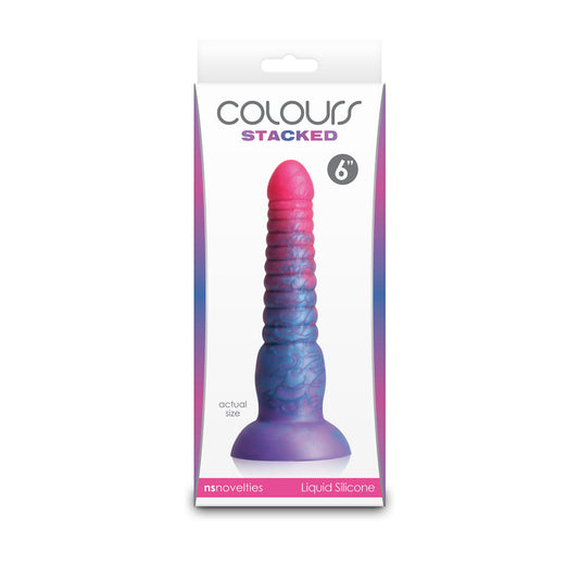 Colours Stacked 6" Dildo Pink/Blue | 657447110610 | Available at EroticWarehouse.com