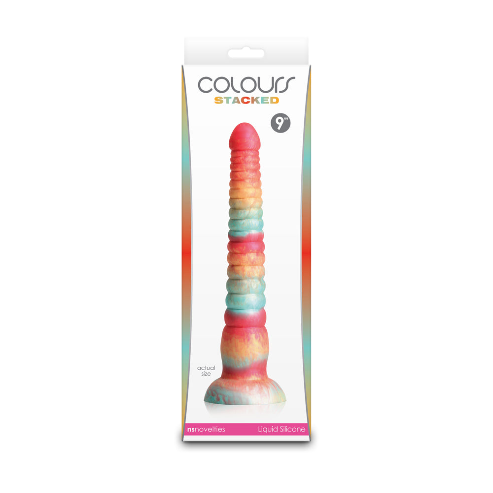 Colours Stacked 9" Dildo Red/Gold | 657447110634 | Available at EroticWarehouse.com