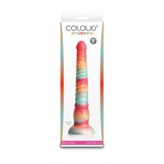 Colours Stacked 9" Dildo Red/Gold | 657447110634 | Available at EroticWarehouse.com