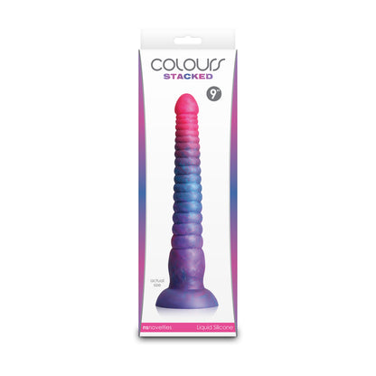 Colours Stacked 9" Dildo Pink/Blue | 657447110641 | Available at EroticWarehouse.com