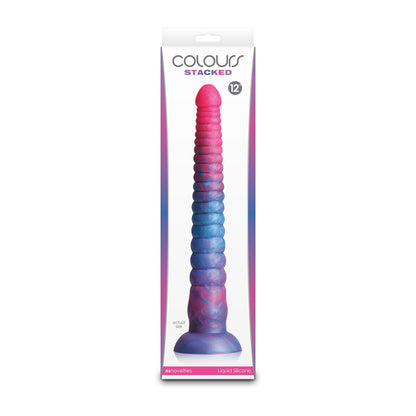Colours Stacked 12" Dildo Pink/Blue | 657447110665 | Available at EroticWarehouse.com