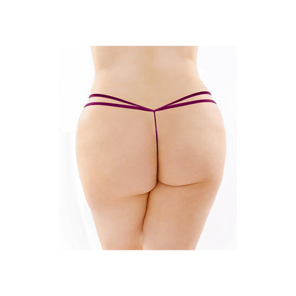 Zinnia Butterfly Pearl Purple G-String Queen Size | 657447303784 | Available at EroticWarehouse.com