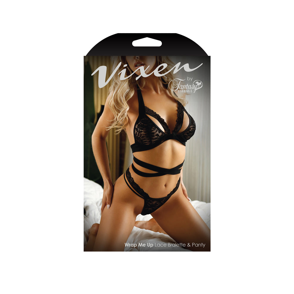 Wrap Me Up Lace Bralette & Panty L/Xl | 657447304491 | Available at EroticWarehouse.com