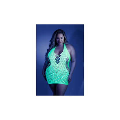 Shock Value Dress Queen Size Neon Green | 657447305245 | Available at EroticWarehouse.com