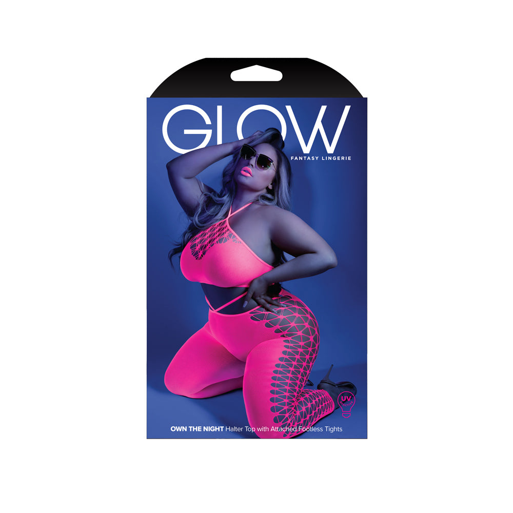 Own The Night Bodystocking Queen Size Neon Pink | 657447305269 | Available at EroticWarehouse.com