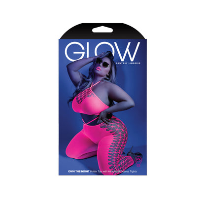Own The Night Bodystocking Queen Size Neon Pink | 657447305269 | Available at EroticWarehouse.com
