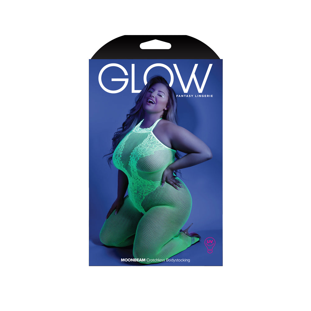 Moonbeam Bodystocking Queen Size Neon Green | 657447305320 | Available at EroticWarehouse.com