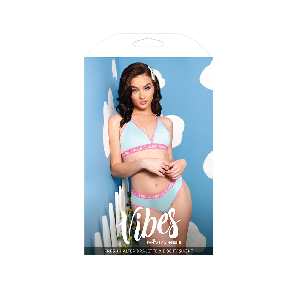 Fresh Halter Bralette & Booty Short S/M | 657447306044 | Available at EroticWarehouse.com
