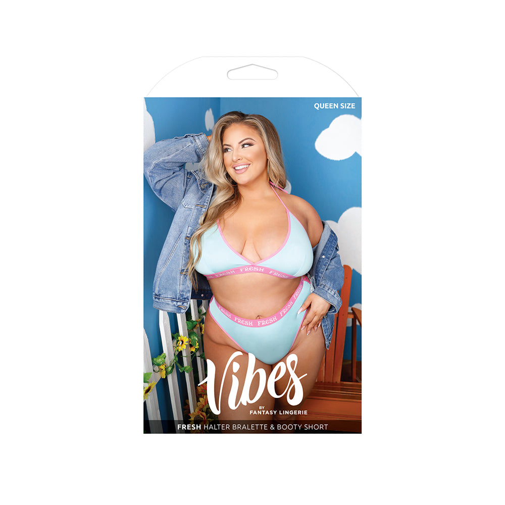 Fresh Halter Bralette & Booty Short Queen Size | 657447306075 | Available at EroticWarehouse.com