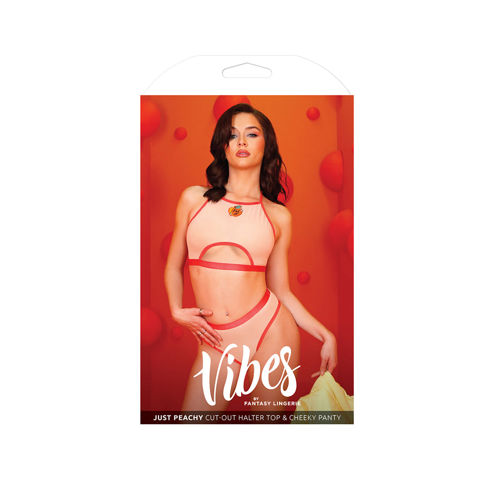 Just Peachy Halter Top & Cheeky Panty M/L | 657447306136 | Available at EroticWarehouse.com