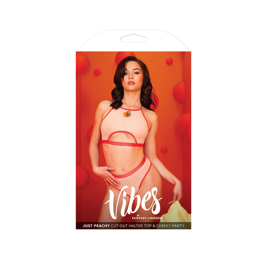 Just Peachy Halter Top & Cheeky Panty M/L | 657447306136 | Available at EroticWarehouse.com