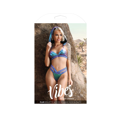 Plur Bralette With Removable Hood & Panty M/L | 657447310782 | Available at EroticWarehouse.com