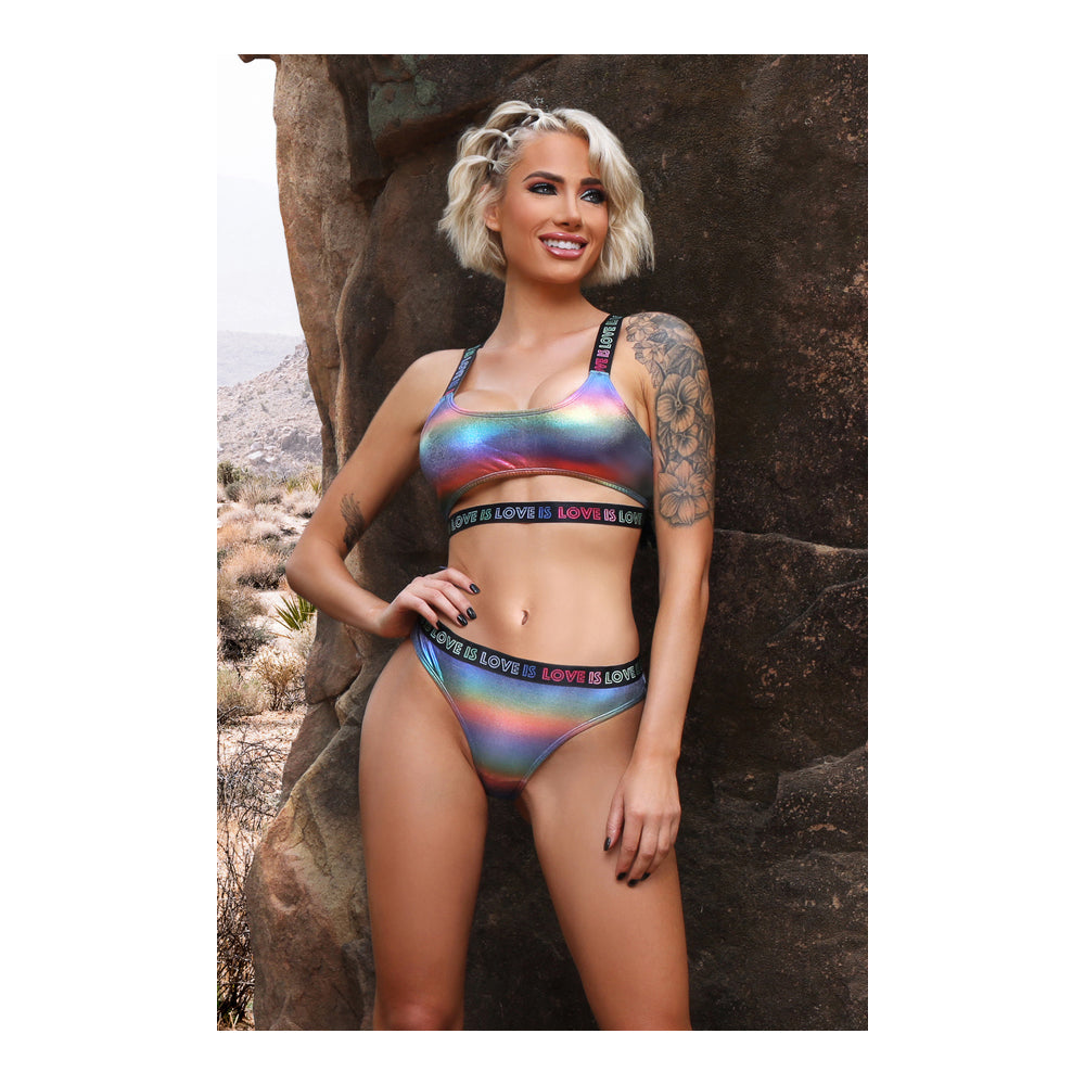 Love Is Love Crop Top & Panty S/M | 657447310867 | Available at EroticWarehouse.com