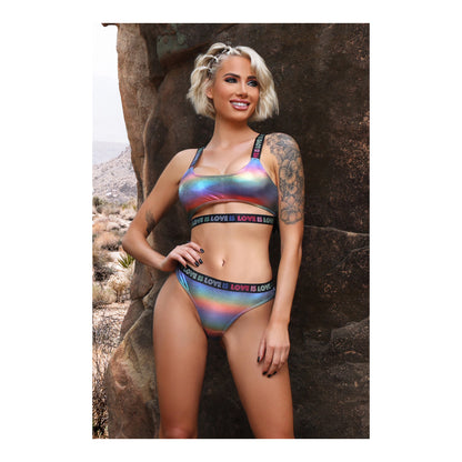Love Is Love Crop Top & Panty M/L | 657447310874 | Available at EroticWarehouse.com