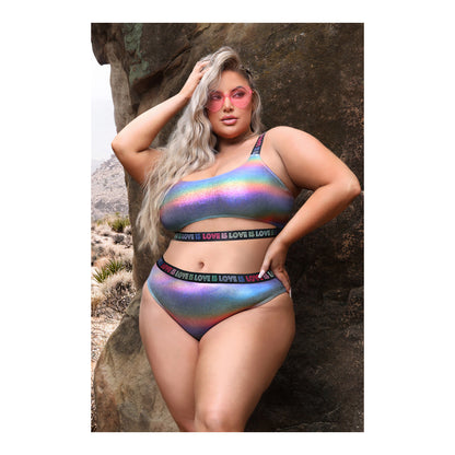 Love Is Love Crop Top & Panty Queen Size | 657447310898 | Available at EroticWarehouse.com