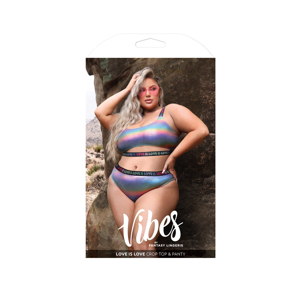Love Is Love Crop Top & Panty Queen Size | 657447310898 | Available at EroticWarehouse.com