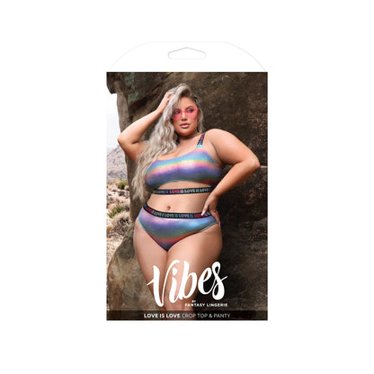 Love Is Love Crop Top & Panty Queen Size | 657447310898 | Available at EroticWarehouse.com