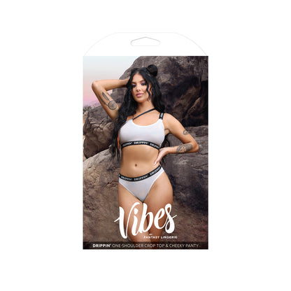 Drippin' One-Shoulder Crop Top & Cheeky Panty L/Xl | 657447310973 | Available at EroticWarehouse.com