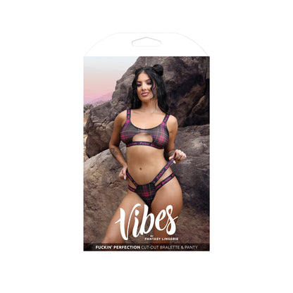 Fuckin' Perfection Cutout Bralette & Panty S/M | 657447311055 | Available at EroticWarehouse.com