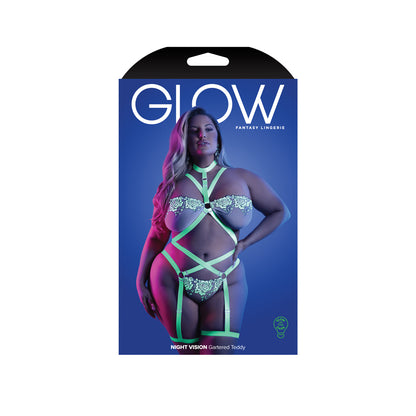 Night Vision Gartered Teddy Queen Size | 657447311635 | Available at EroticWarehouse.com