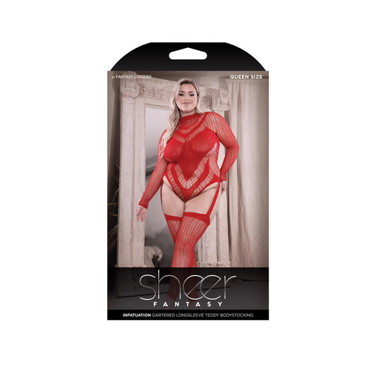 Infatuation Open Back Long Sleeve Teddy Bodystocking Queen | 657447312830 | Available at EroticWarehouse.com