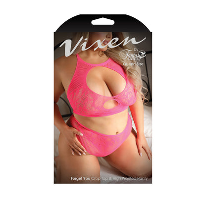 Forget You Crop Top & High Waisted Panty Queen Size | 657447314940 | Available at EroticWarehouse.com