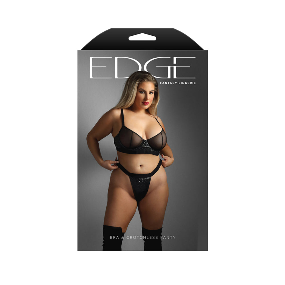 Bra & Crotchless Panty Queen Size | 657447317774 | Available at EroticWarehouse.com