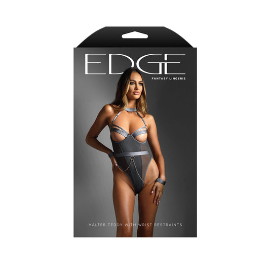 Halter Teddy With Wrist Restraints L/Xl | 657447317842 | Available at EroticWarehouse.com