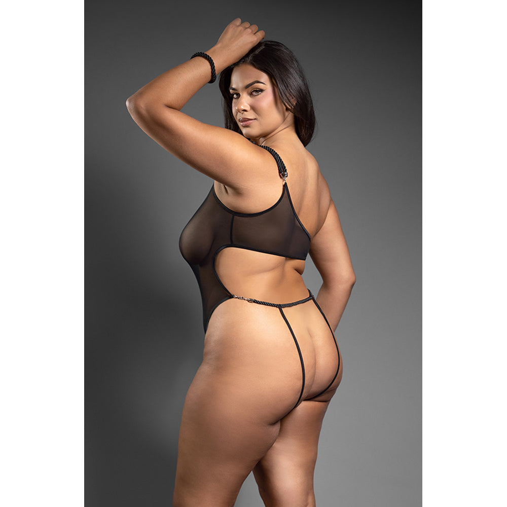 Rope Teddy & Cuffs Black Queen Size | 657447320552 | Available at EroticWarehouse.com