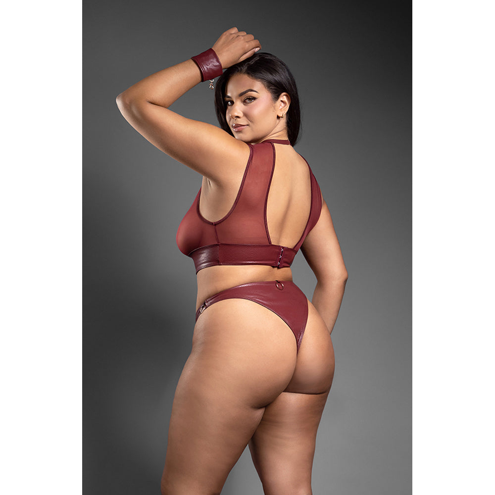 Top, Open Panty & Cuffs Queen Size | 657447320873 | Available at EroticWarehouse.com