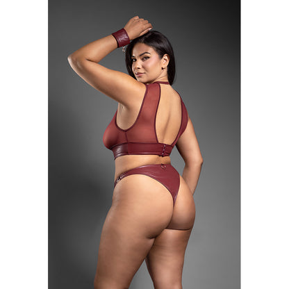 Top, Open Panty & Cuffs Queen Size | 657447320873 | Available at EroticWarehouse.com