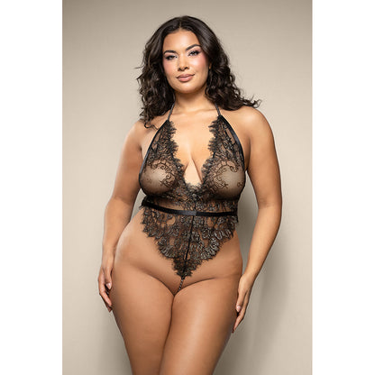 Pearl Halter Teddy Queen Size | 657447321979 | Available at EroticWarehouse.com