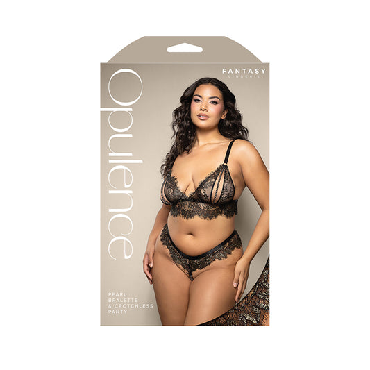 Pearl Bralette & Crotchless Panty Queen Size | 657447322013 | Available at EroticWarehouse.com
