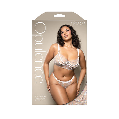Iridescent Pearl Bra & Panty Queen Size | 657447322174 | Available at EroticWarehouse.com