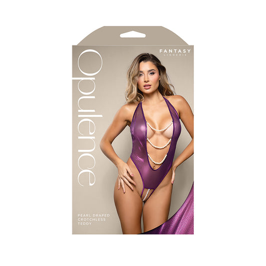 Pearl Draped Crotchless Teddy L/Xl | 657447322242 | Available at EroticWarehouse.com
