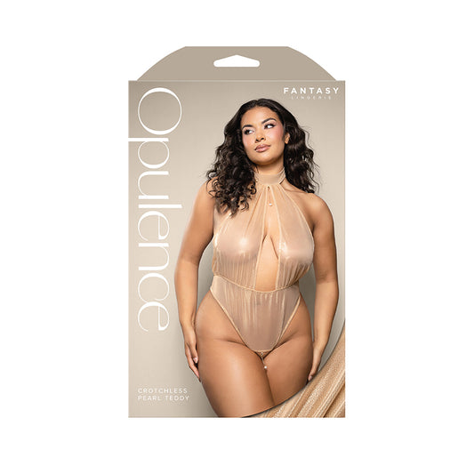 Crotchless Pearl Teddy Queen Size | 657447322372 | Available at EroticWarehouse.com