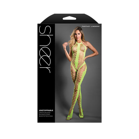 Unstoppable Crotchless Rhinestone Bodystocking One Size | 657447322907 | Available at EroticWarehouse.com
