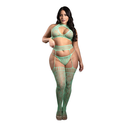Heart Of Glass 3Pc Gartered Stockings Set Queen Size | 657447322938 | Available at EroticWarehouse.com