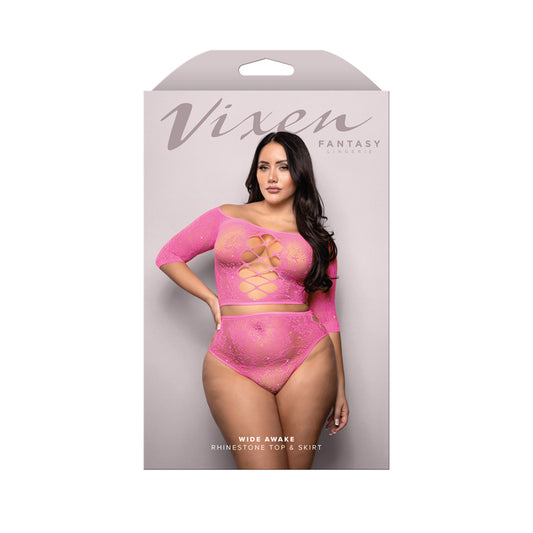 Wide Awake Rhinestone Top & Panty Queen Size | 657447323010 | Available at EroticWarehouse.com
