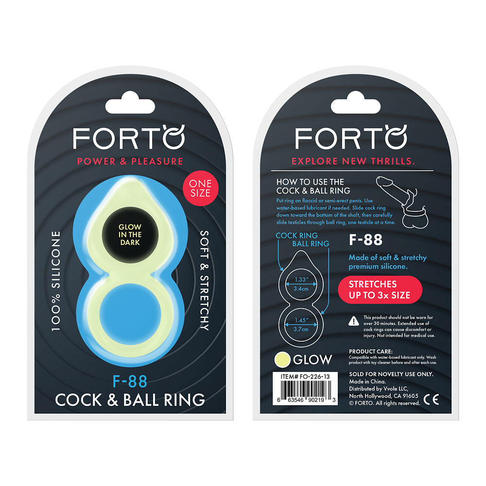 F-88: Double Ring 100% Liquid Silicone O/S Glow | 663546902193 | Available at EroticWarehouse.com