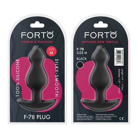 F-78: Pointee 100% Silicone Plug Medium Black | 663546902308 | Available at EroticWarehouse.com