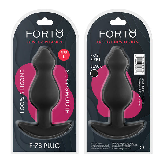 F-78: Pointee 100% Silicone Plug Large Black | 663546902315 | Available at EroticWarehouse.com