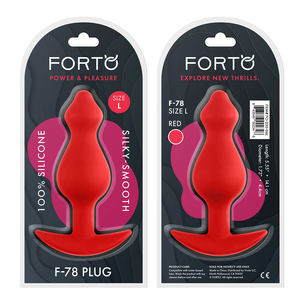 F-78: Pointee 100% Silicone Plug Large Red | 663546902346 | Available at EroticWarehouse.com