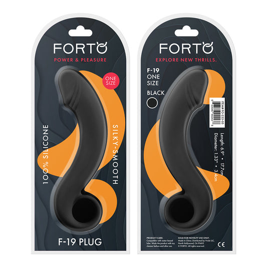 F-19: 100% Silicone Plug O/S Black | 663546902438 | Available at EroticWarehouse.com