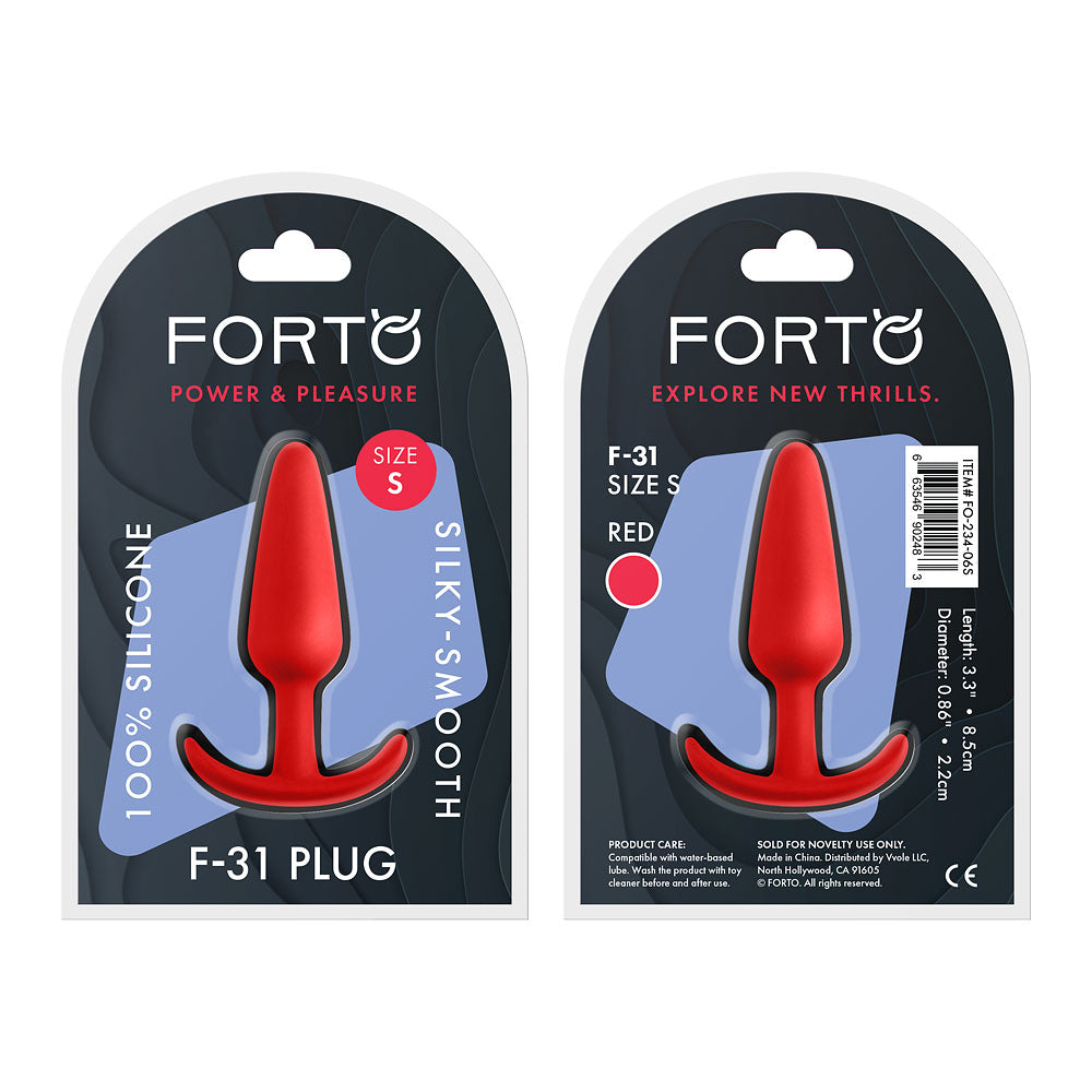 F-31: 100% Silicone Plug Small Red | 663546902483 | Available at EroticWarehouse.com
