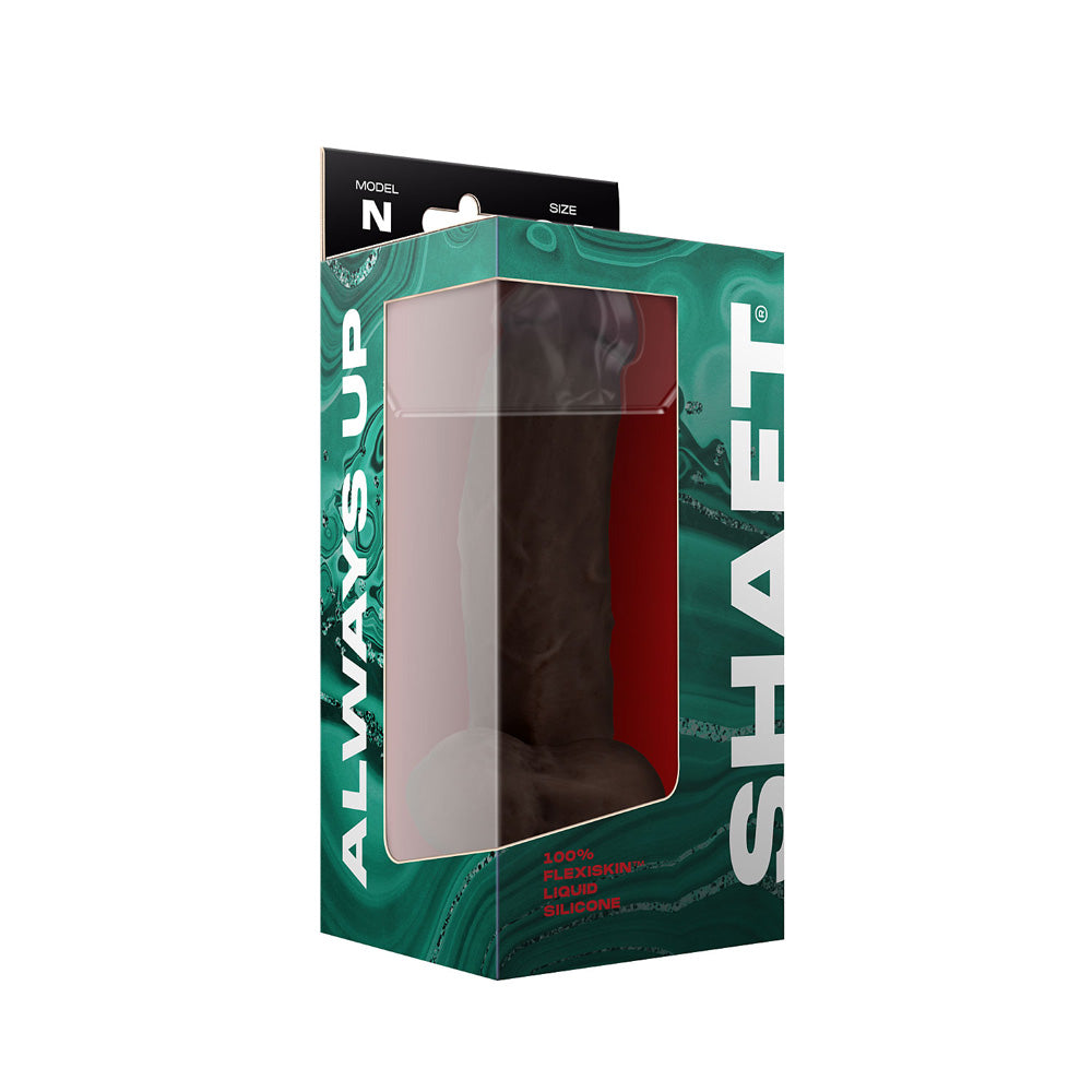 Model N 8.5" Liquid Silicone Dong W/Balls Mahogany | 663546903879 | Available at EroticWarehouse.com