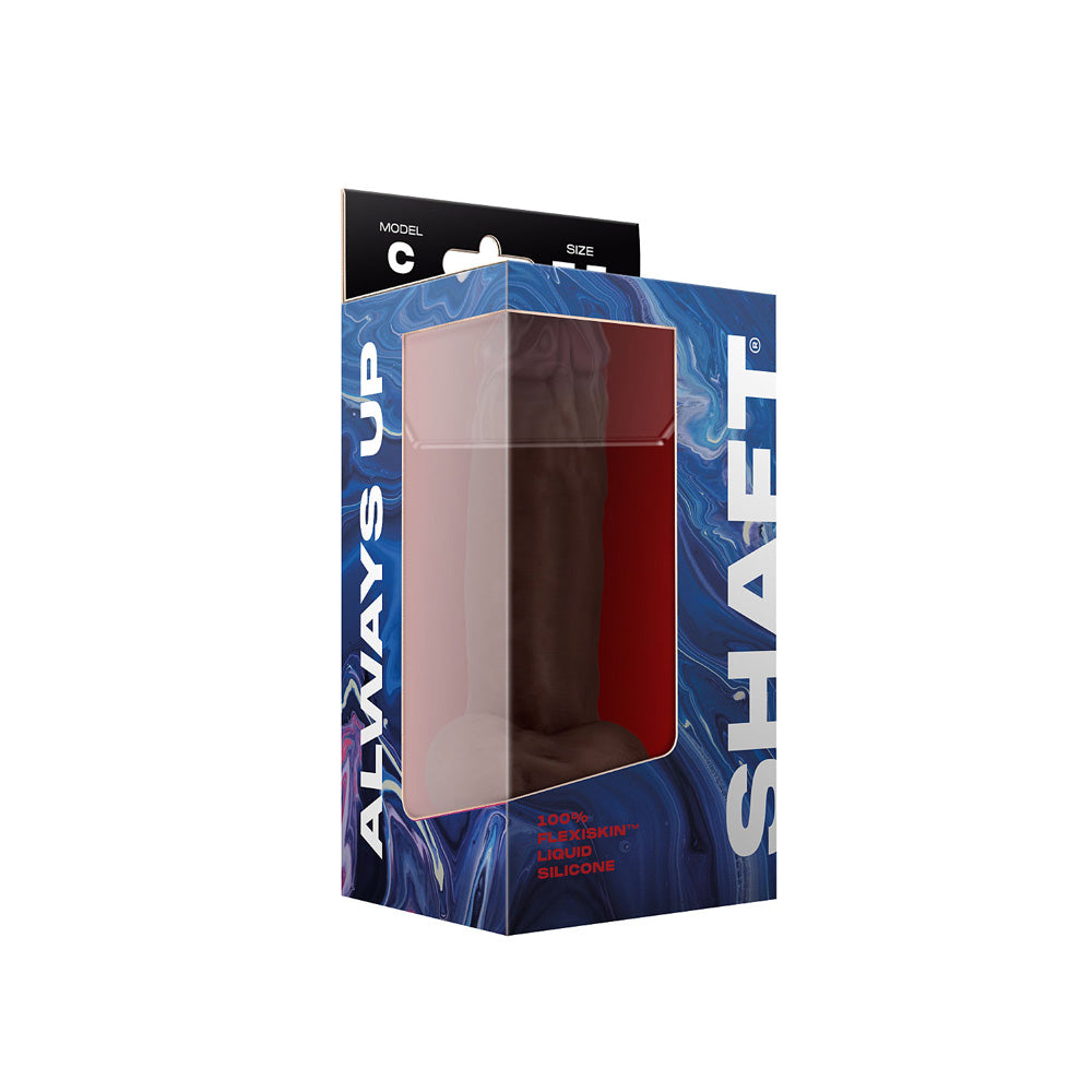 Model C 7.5" Liquid Silicone Dong W/Balls Mahogany | 663546903954 | Available at EroticWarehouse.com