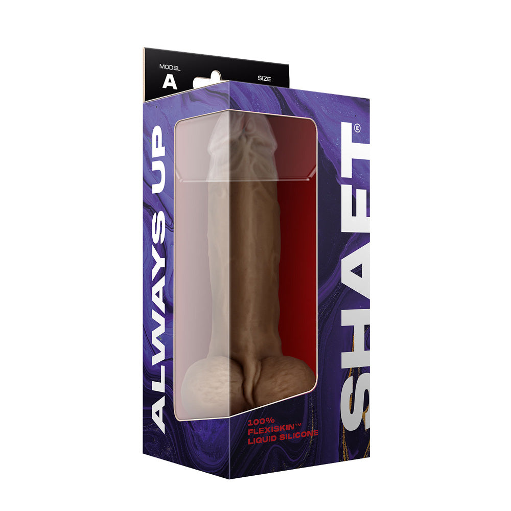 Model A 9.5" Liquid Silicone Dong W/Balls Oak | 663546904067 | Available at EroticWarehouse.com