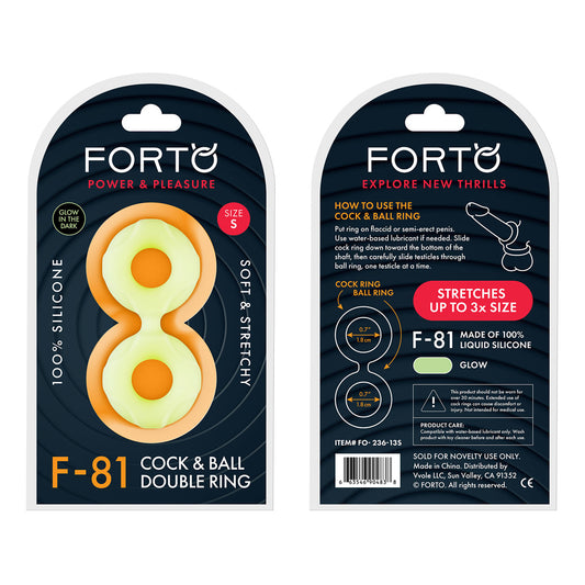 F-81: Double Ring Liquid Silicone 44Mm Glow | 663546904838 | Available at EroticWarehouse.com